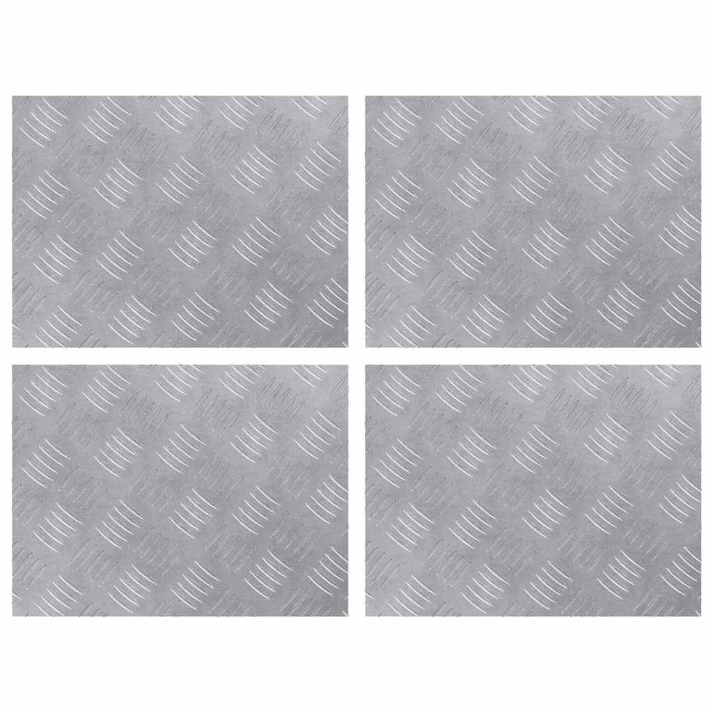 VidaXL gradino rettangolare 4 pezzi argento 40 x 30 cm in alluminio