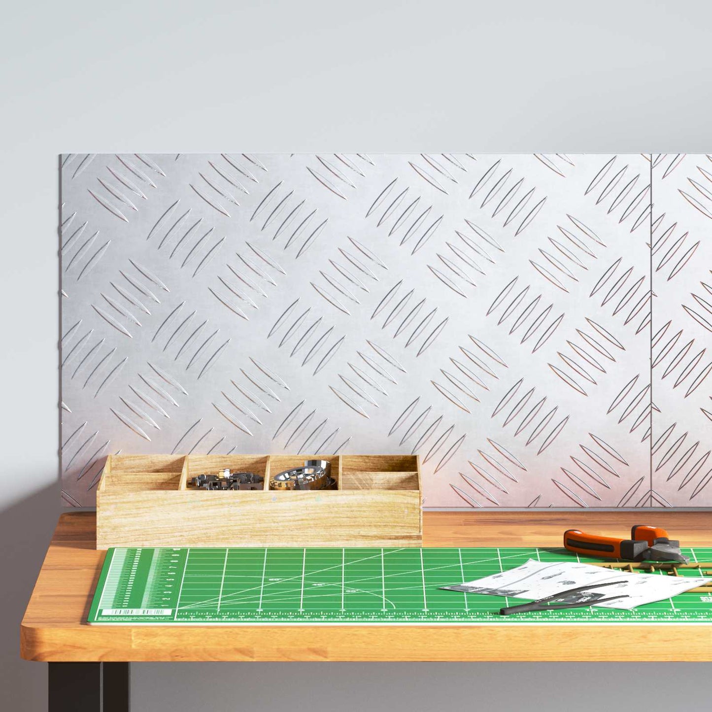 VidaXL gradino rettangolare 2 pezzi argento 50 x 30 cm in alluminio