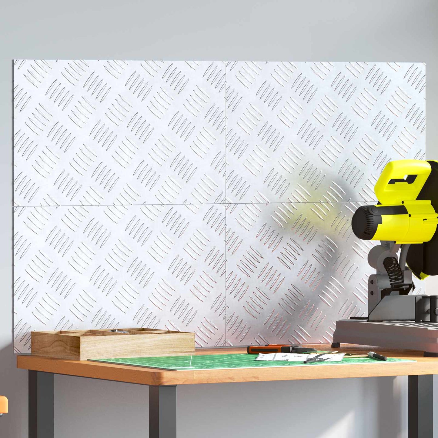 Vidaxx gradino rettangolare 4 pezzi argento 50 x 30 cm alluminio