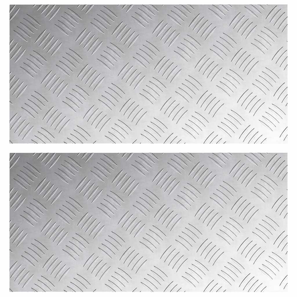 Vidaxx gradino rettangolare 2 pezzi argento 60 x 30 cm alluminio