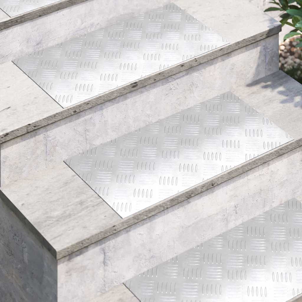 Vidaxx gradino rettangolare 4 pezzi argento 60 x 30 cm alluminio