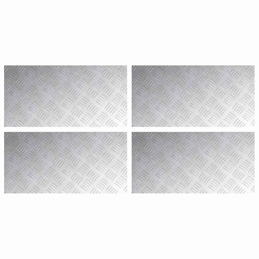 Vidaxx gradino rettangolare 4 pezzi argento 60 x 30 cm alluminio