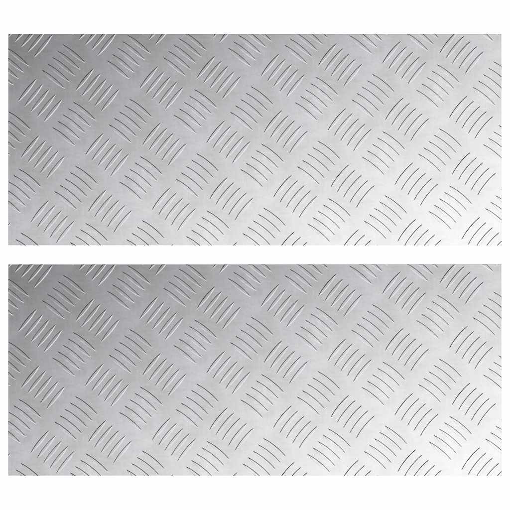 Vidaxx gradino rettangolare 2 pezzi argento 70 x 30 cm alluminio