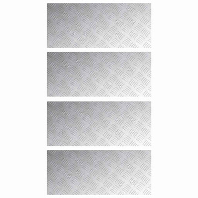 Vidaxl trap tread rechthoekig 4 pcs zilver 70 x 30 cm aluminium
