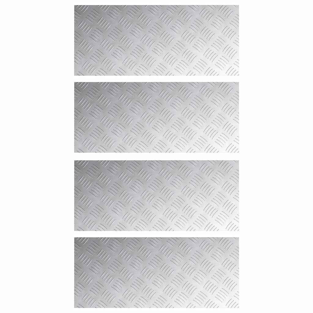 Vidaxx peldaño de escalera rectangular 4 piezas plata 70 x 30 cm aluminio