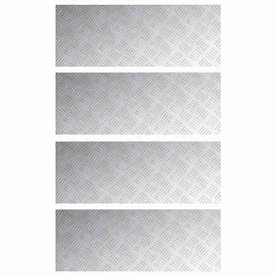 Vidaxl trap tread rechthoekig 4 pcs zilver 80 x 30 cm aluminium