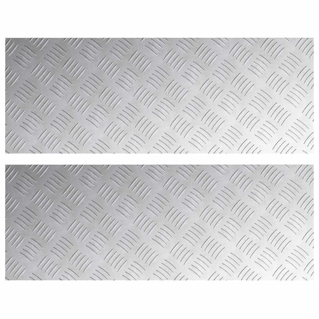 VidaXL peldaño de escalera rectangular 2 piezas plata 80 x 30 cm aluminio