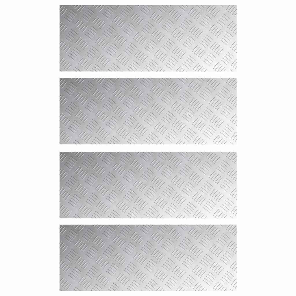 Vidaxx gradino rettangolare 4 pezzi argento 80 x 30 cm alluminio