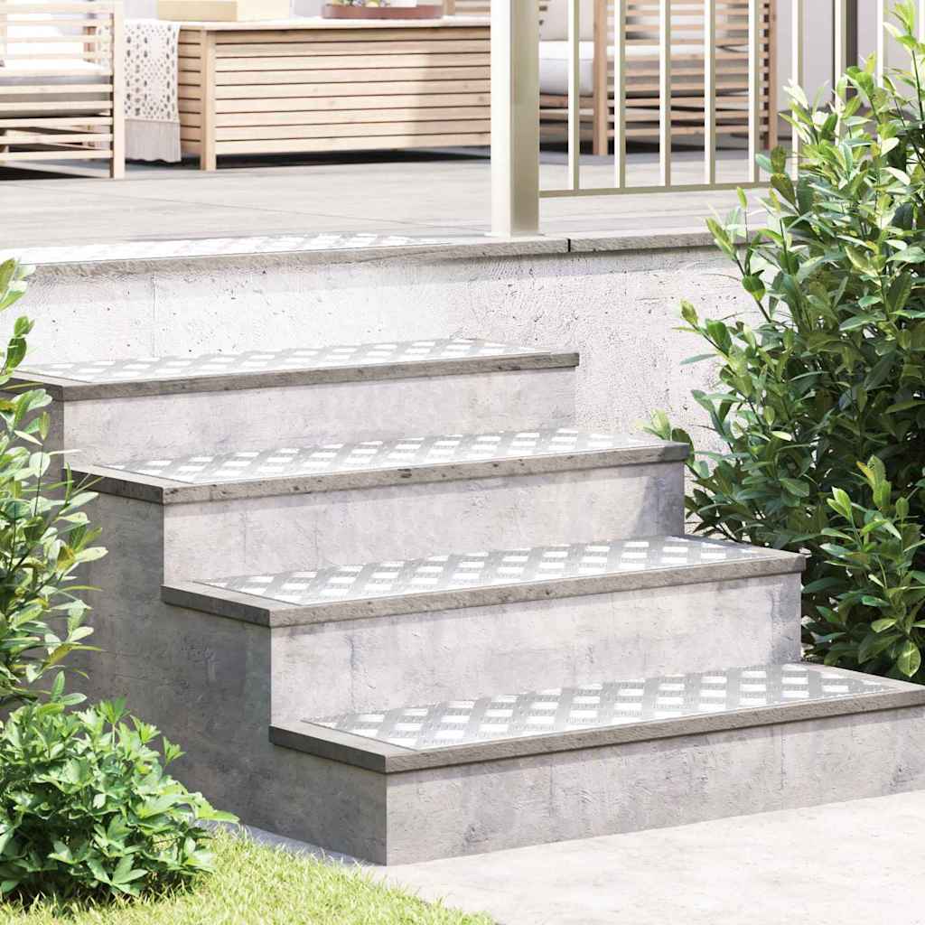 Vidaxx gradino rettangolare 2 pezzi argento 90 x 30 cm alluminio
