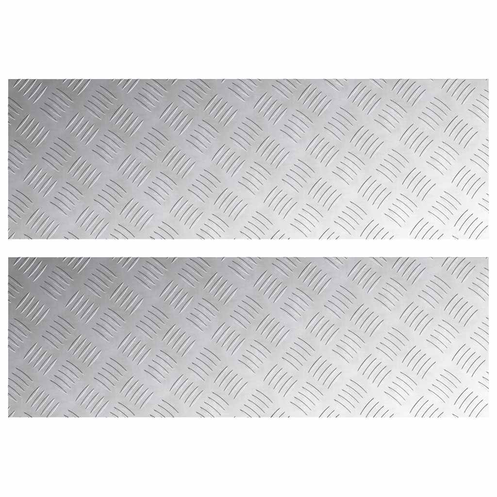 Vidaxx gradino rettangolare 2 pezzi argento 90 x 30 cm alluminio