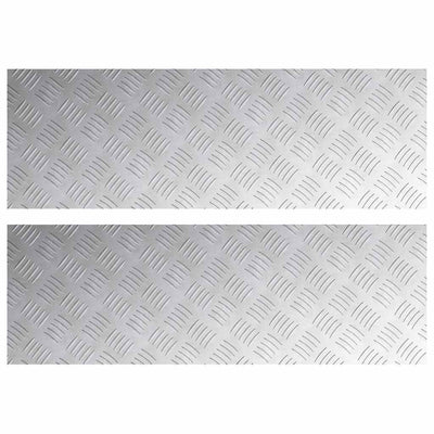 Vidaxl trap tread rechthoekig 2 pcs zilver 90 x 30 cm aluminium