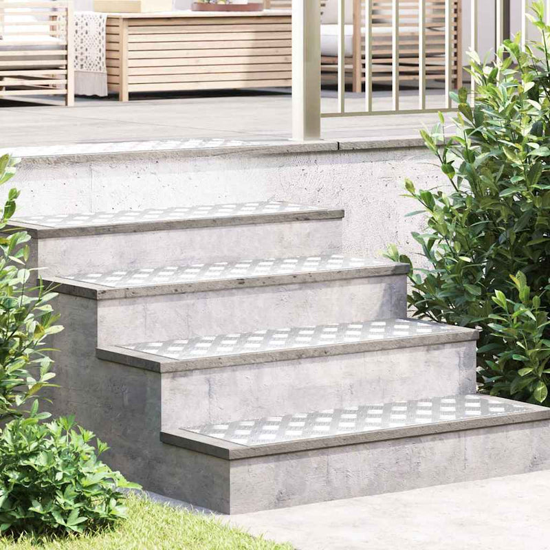 VidaXL gradino rettangolare 4 pezzi argento 90 x 30 cm in alluminio