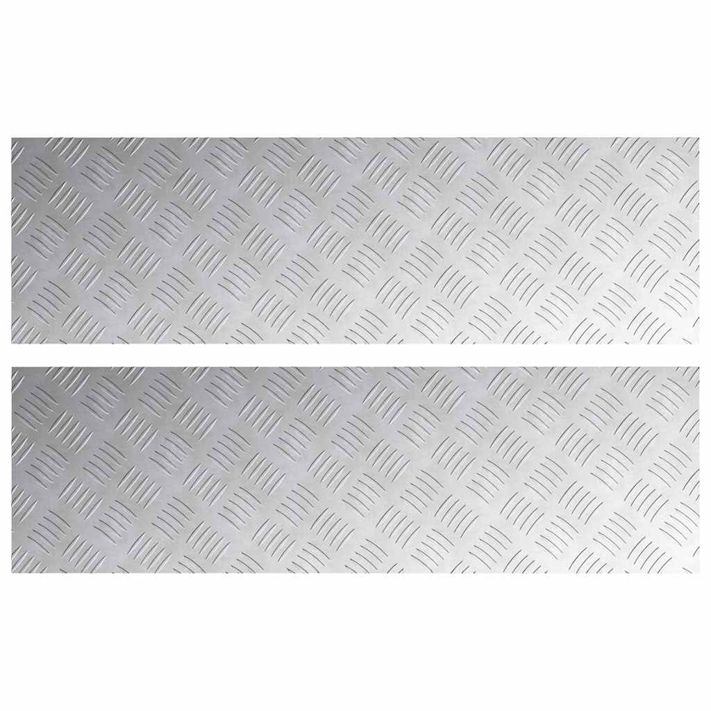 Vidaxx gradino rettangolare 2 pezzi argento 100 x 30 cm alluminio