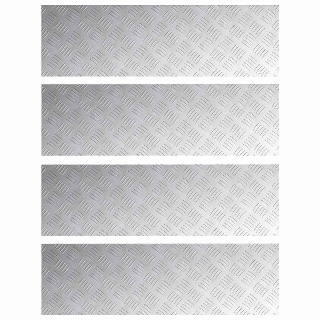 Vidaxxl gradino rettangolare 4 pz argento 100 x 30 cm alluminio