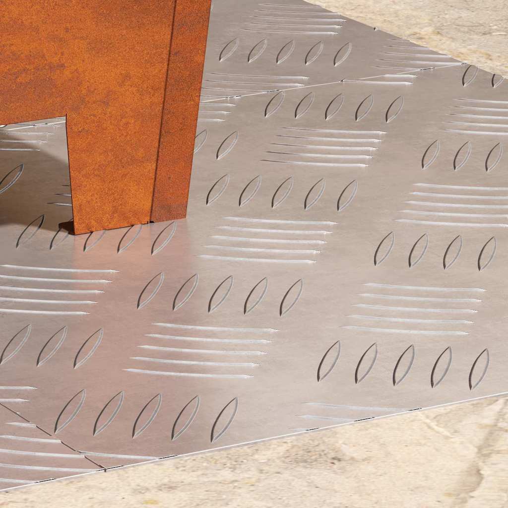 Vidaxl trap tread vierkant 4 pcs zilver 40 x 40 cm aluminium