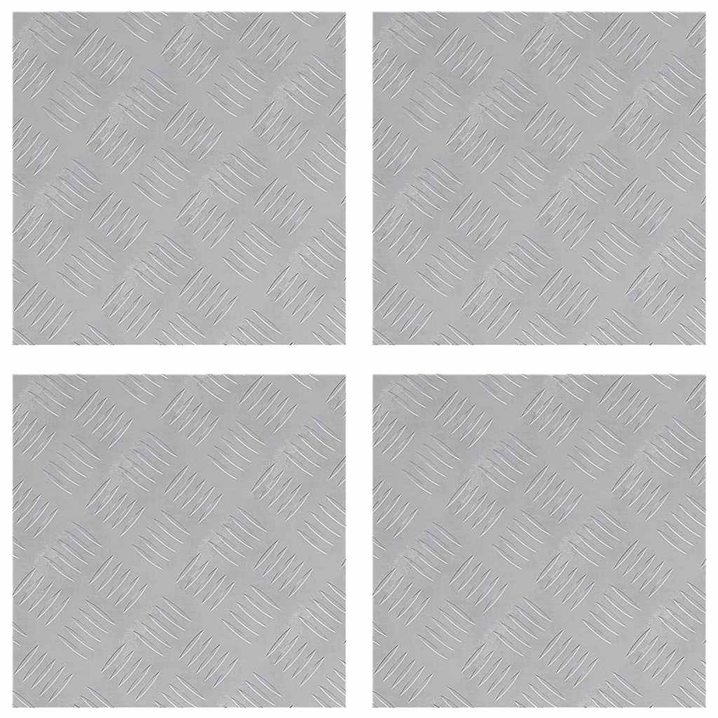 Vidaxl trap tread vierkant 4 pcs zilver 40 x 40 cm aluminium