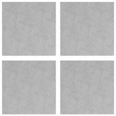 Vidaxl trap tread vierkant 4 pcs zilver 40 x 40 cm aluminium
