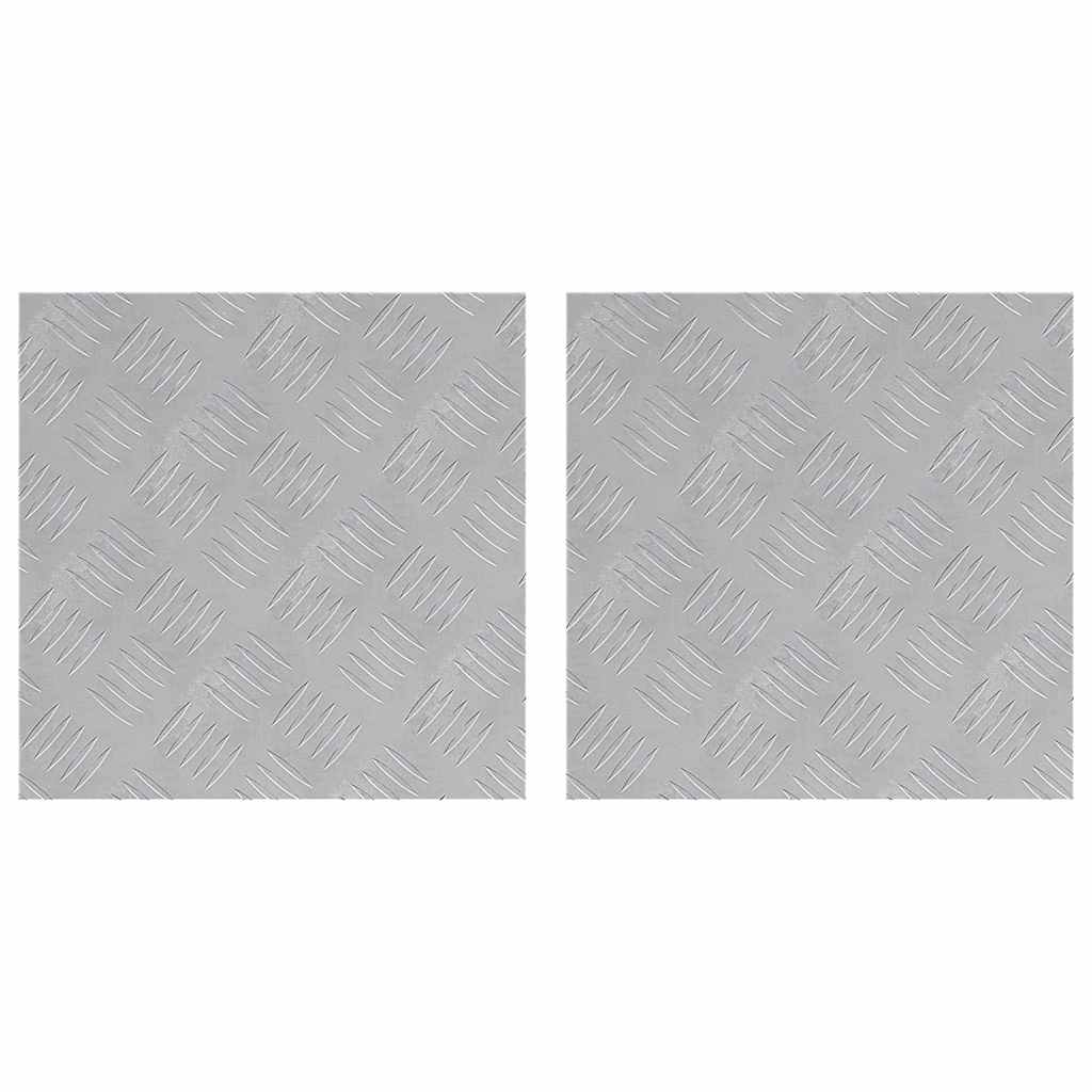 Vidaxl trap tread vierkant 2 pcs zilver 40 x 40 cm aluminium