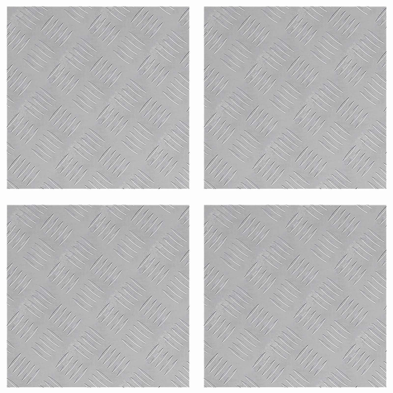 Vidaxl trap tread vierkant 4 pcs zilver 40 x 40 cm aluminium