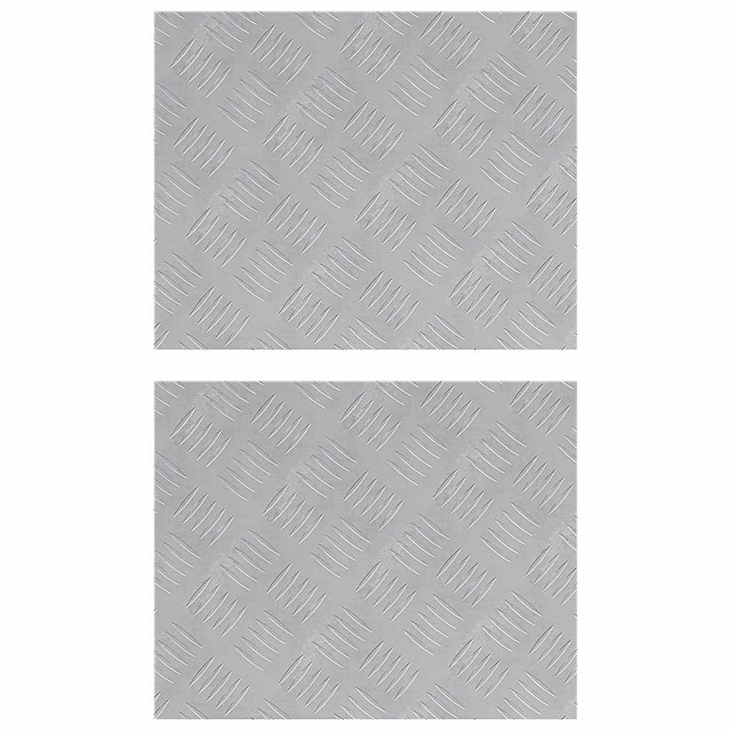 VidaXL gradino rettangolare 2 pezzi argento 50 x 40 cm in alluminio