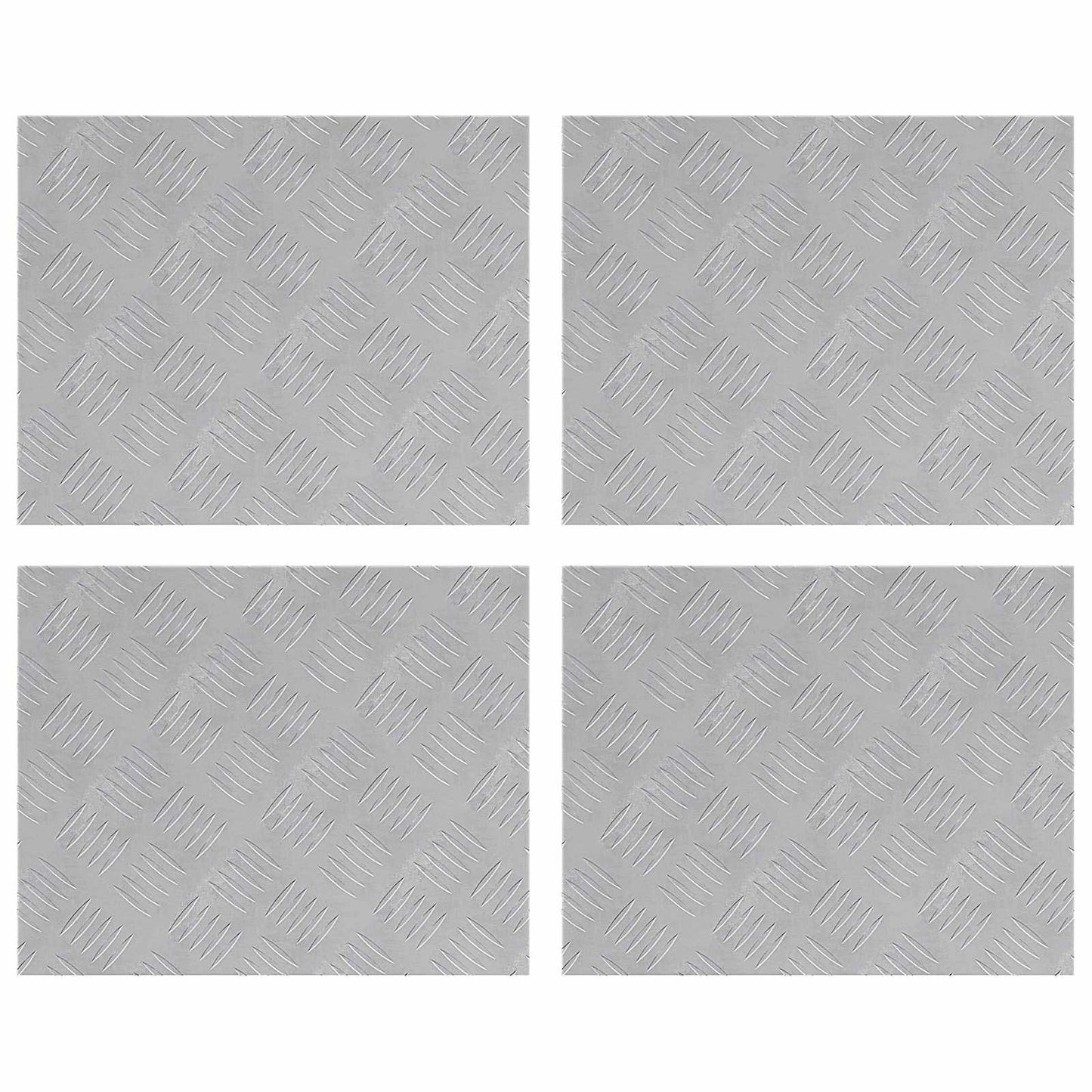 Vidaxx gradino rettangolare 4 pezzi argento 50 x 40 cm alluminio