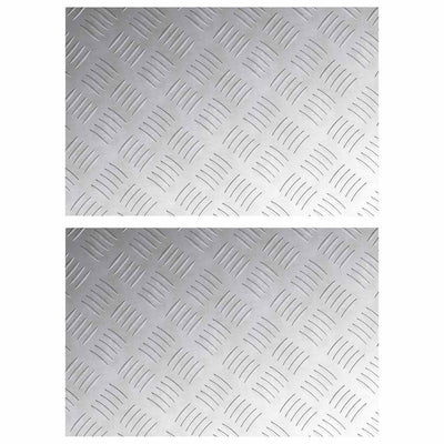 Vidaxl trap tread rechthoekig 2 pcs zilver 60 x 40 cm aluminium