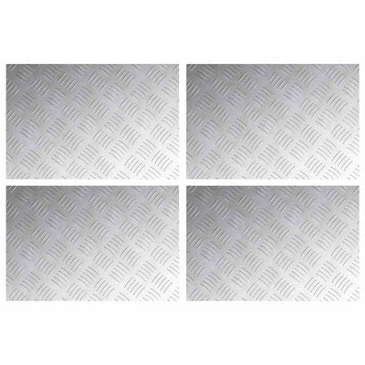 Vidaxl trap tread rechthoekig 4 pcs zilver 60 x 40 cm aluminium