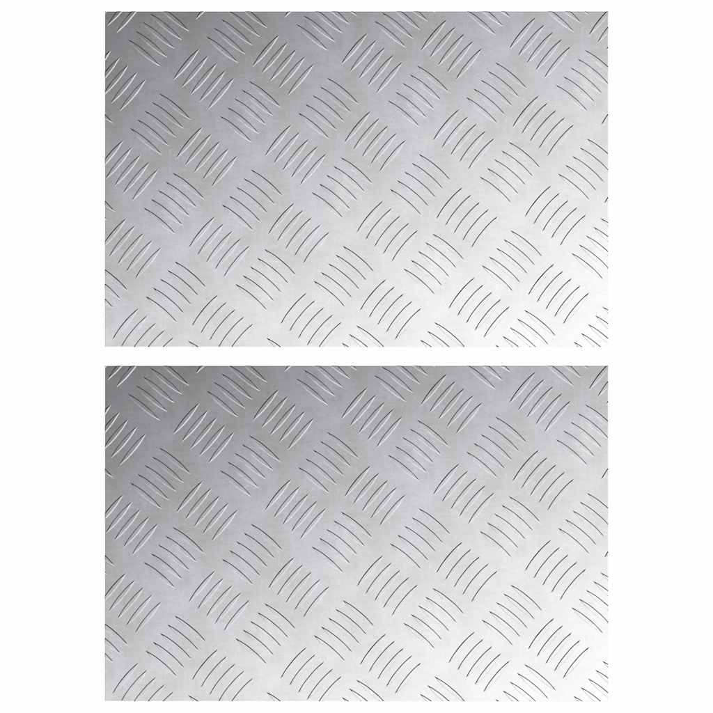 Vidaxx gradino rettangolare 2 pezzi argento 60 x 40 cm in alluminio
