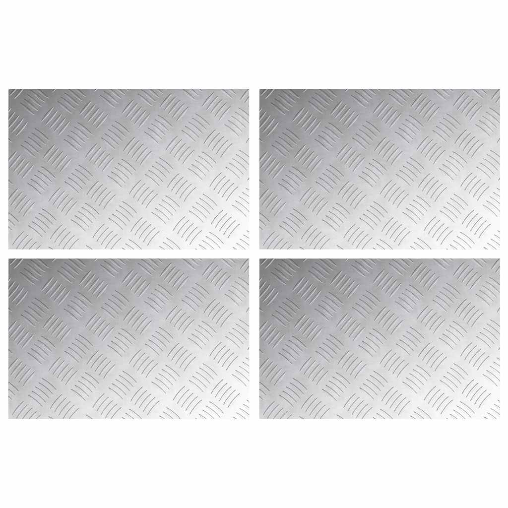 Vidaxxl gradino rettangolare 4 pz argento 60 x 40 cm alluminio