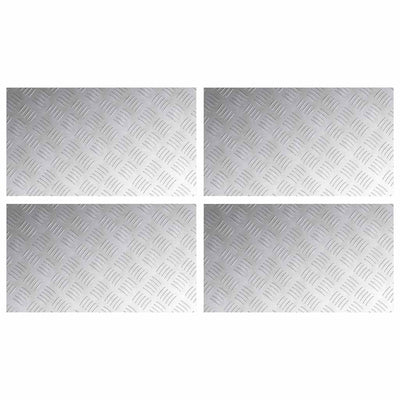 Vidaxl trap tread rechthoekig 4 pcs zilver 70 x 40 cm aluminium