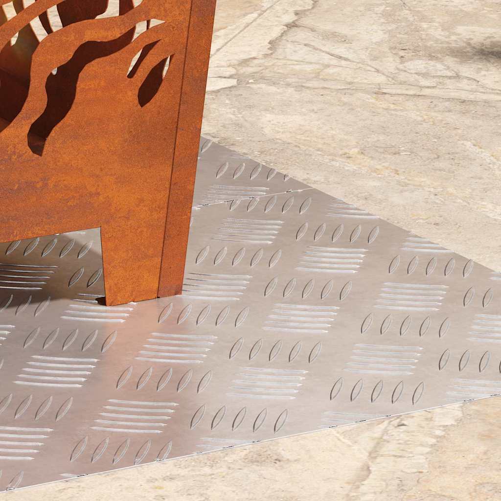 VidaXL gradino rettangolare 2 pezzi argento 70 x 40 cm in alluminio