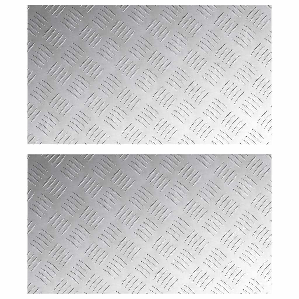 VidaXL gradino rettangolare 2 pezzi argento 70 x 40 cm in alluminio