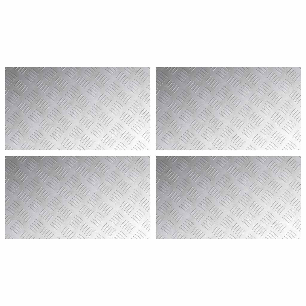 VidaXL gradino rettangolare 4 pezzi argento 70 x 40 cm in alluminio