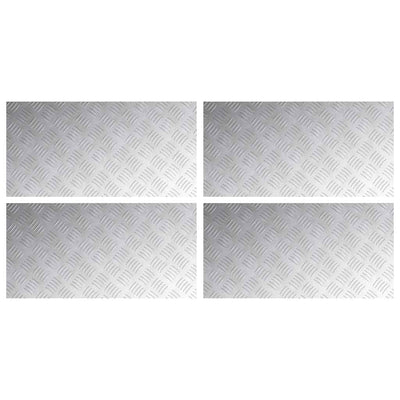 Vidaxl trap tread rechthoekig 4 pcs zilver 80 x 40 cm aluminium
