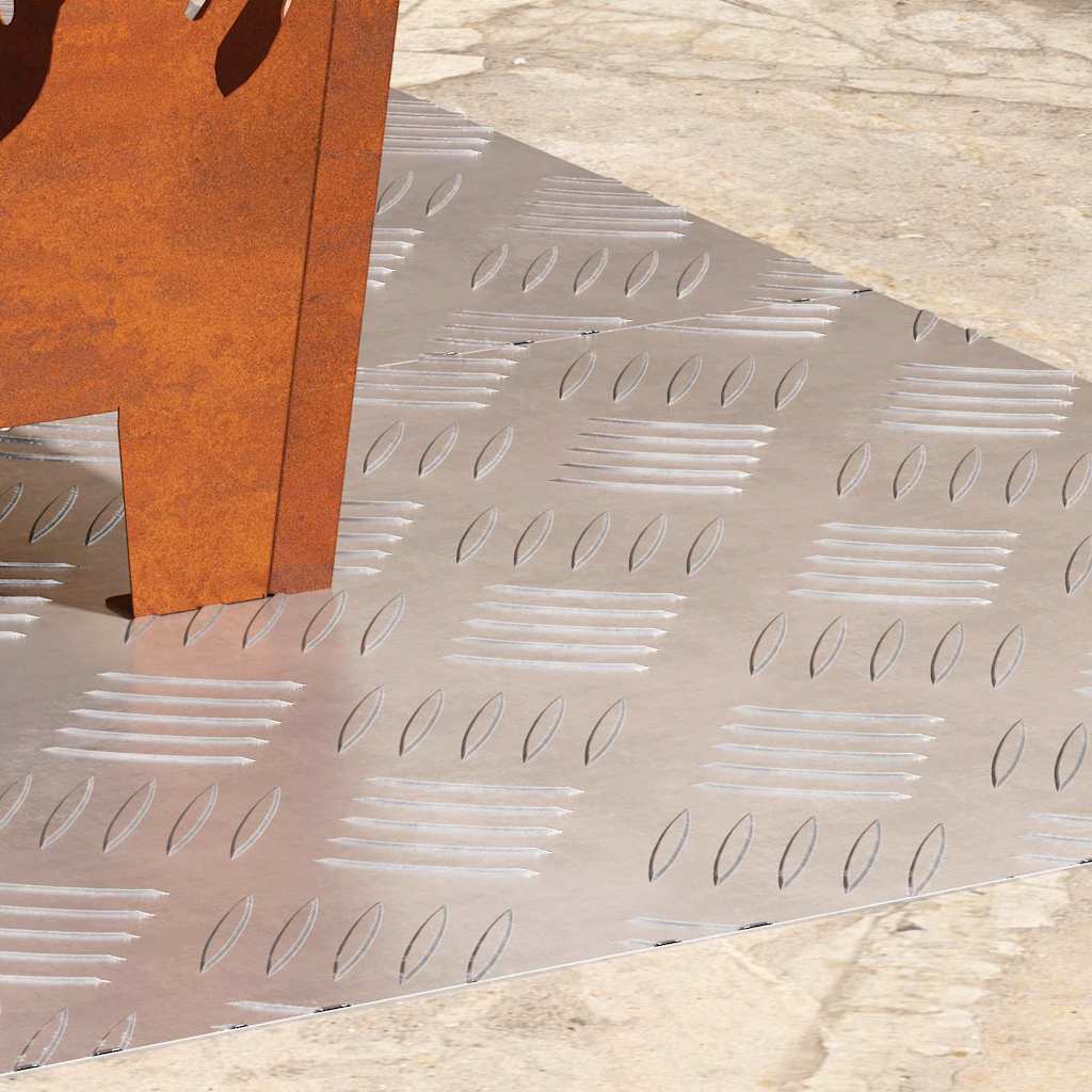Vidaxx gradino rettangolare 2 pezzi argento 80 x 40 cm alluminio