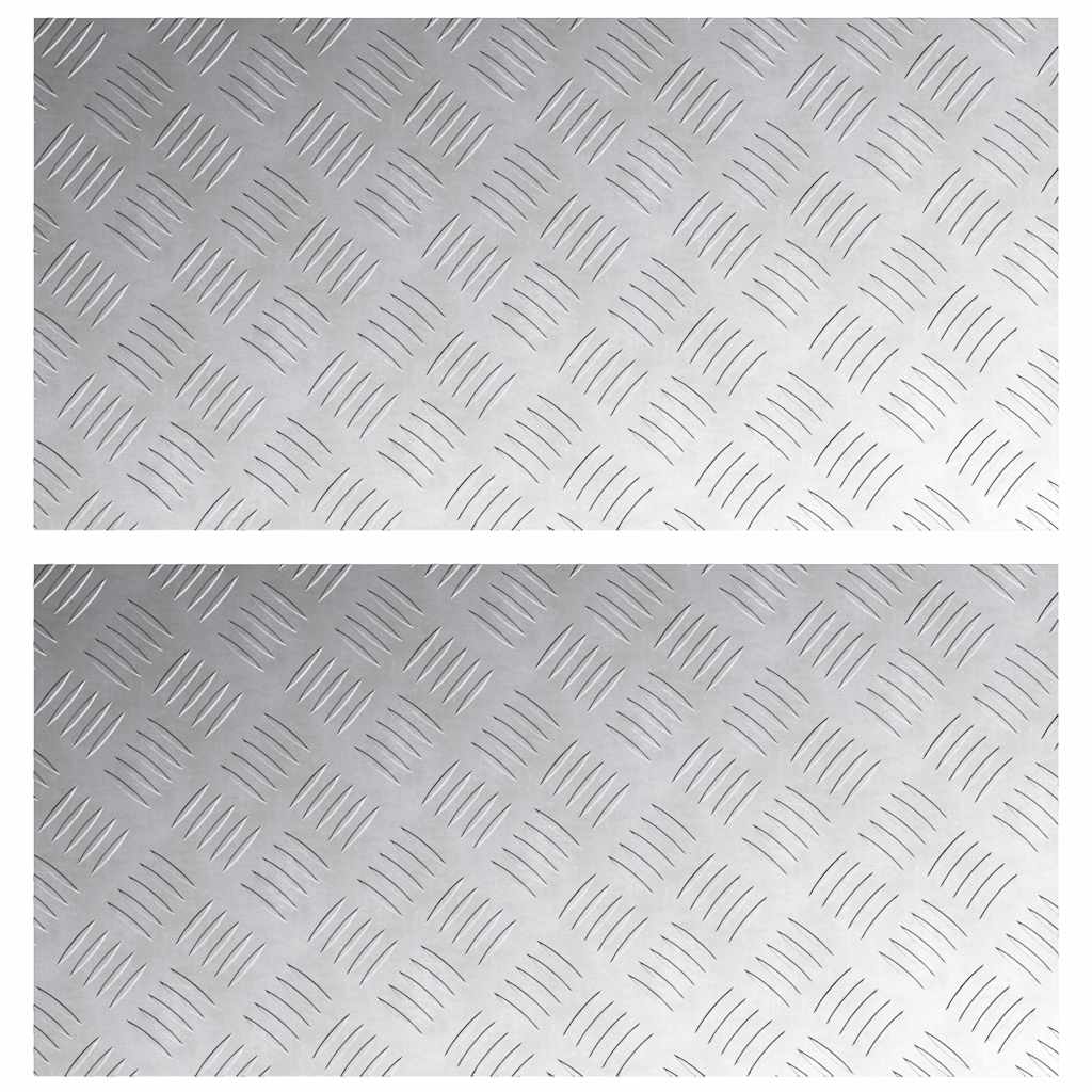 Vidaxx gradino rettangolare 2 pezzi argento 80 x 40 cm alluminio