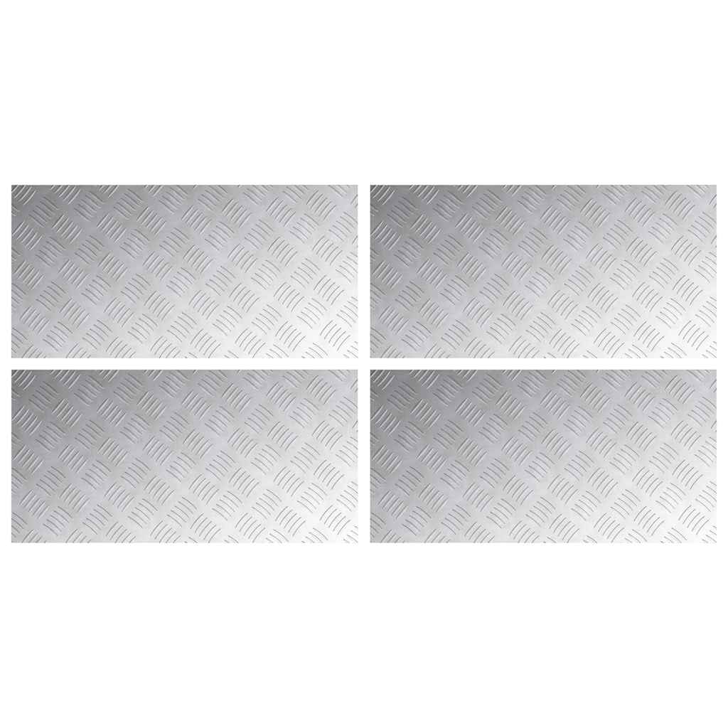 Vidaxxl peldaño de escalera rectangular 4 piezas plata 80 x 40 cm aluminio