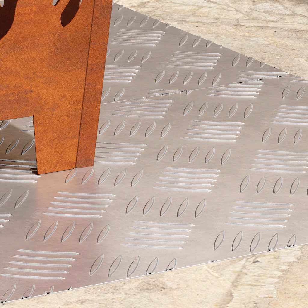 Vidaxx gradino rettangolare 2 pezzi argento 90 x 40 cm alluminio