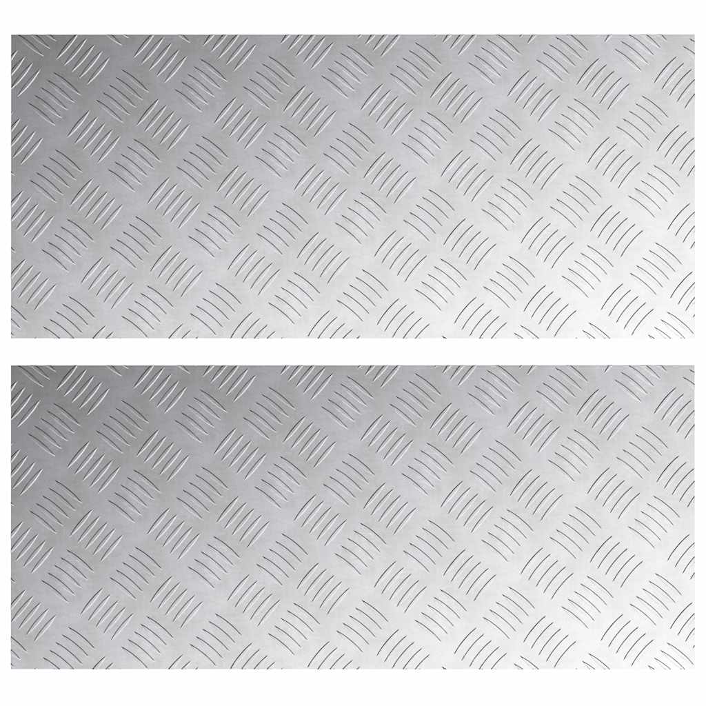 Vidaxx gradino rettangolare 2 pezzi argento 90 x 40 cm alluminio