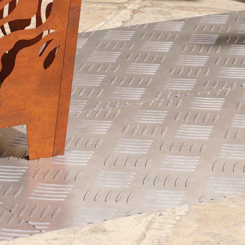 Vidaxx gradino rettangolare 4 pezzi argento 90 x 40 cm alluminio