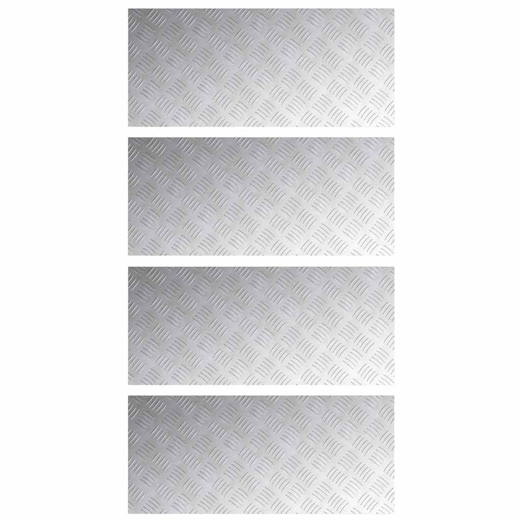 Vidaxx gradino rettangolare 4 pezzi argento 90 x 40 cm alluminio