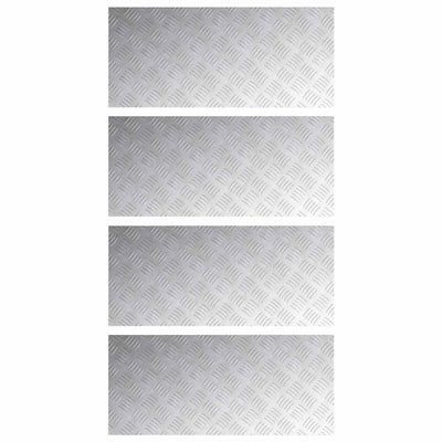 Vidaxl trap tread rechthoekig 4 pcs zilver 90 x 40 cm aluminium