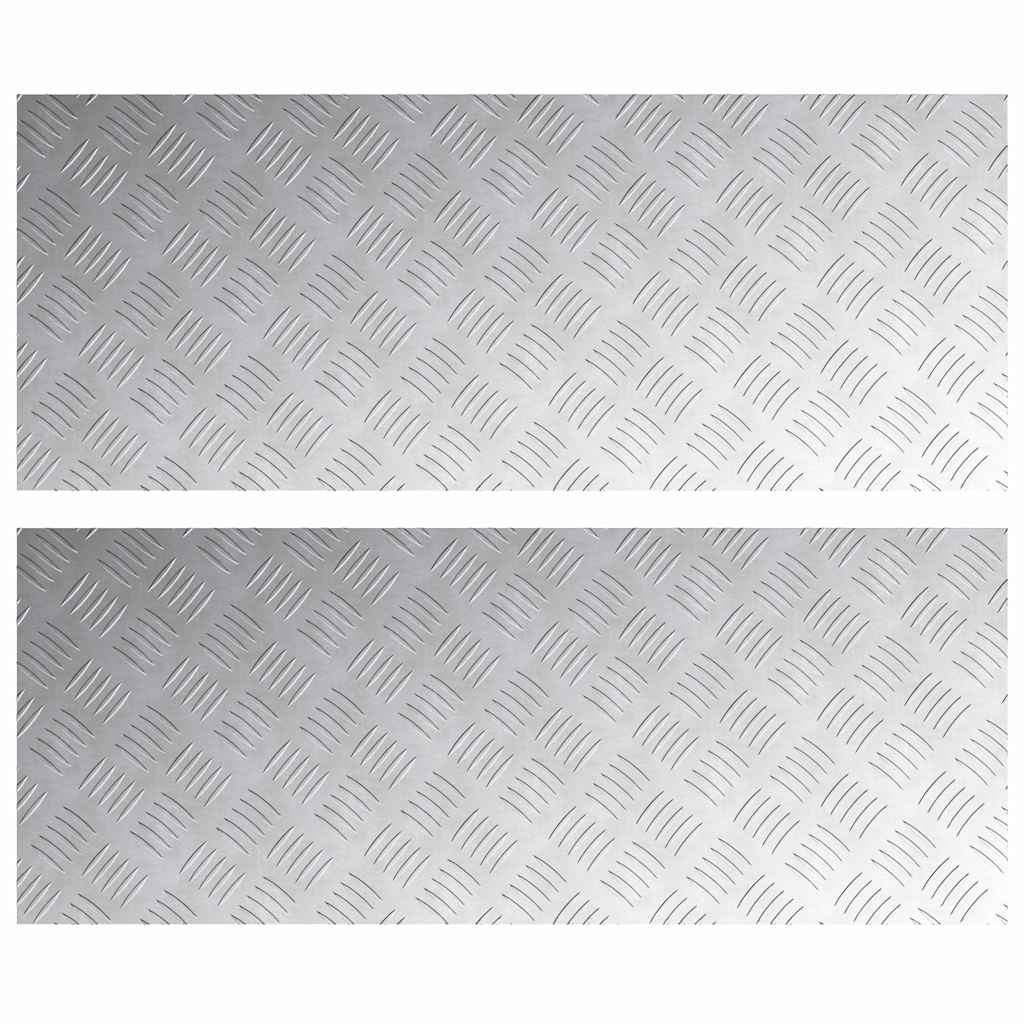 Vidaxx gradino rettangolare 2 pezzi argento 100 x 40 cm alluminio