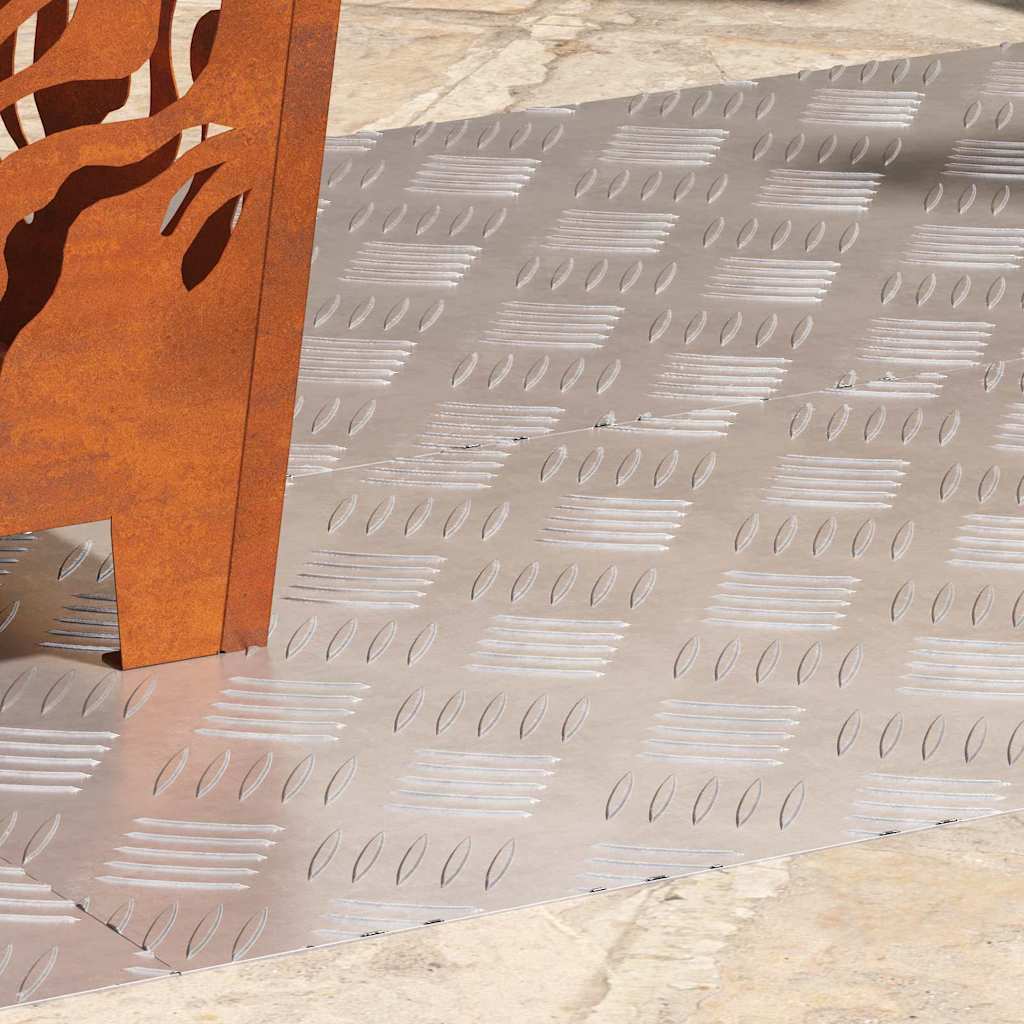 VidaXL gradino rettangolare 4 pezzi argento 100 x 40 cm in alluminio