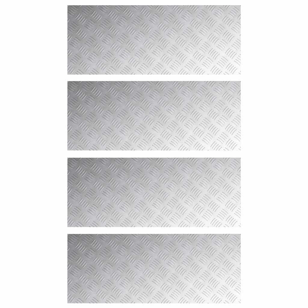VidaXL gradino rettangolare 4 pezzi argento 100 x 40 cm in alluminio