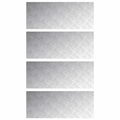 Vidaxl trap tread rechthoekig 4 pcs zilver 100 x 40 cm aluminium