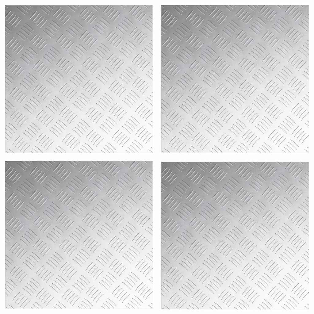 Vidaxl trap tread vierkant 4 pcs zilver 50 x 50 cm aluminium