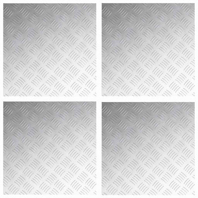 Vidaxl trap tread vierkant 4 pcs zilver 50 x 50 cm aluminium