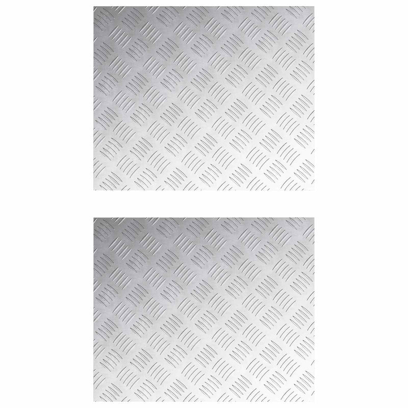 VidaXL gradino rettangolare 2 pezzi argento 60 x 50 cm in alluminio
