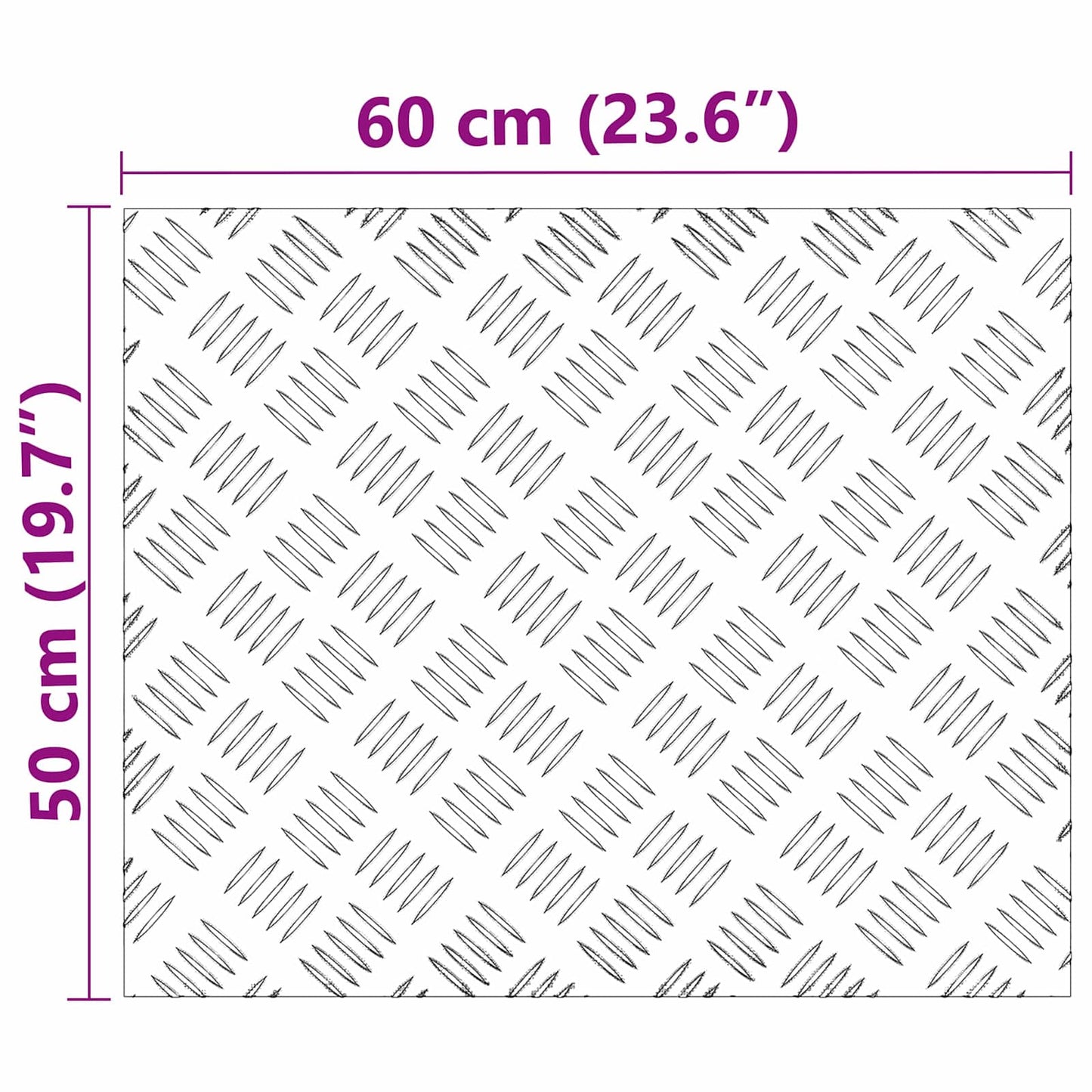 Vidaxx gradino rettangolare 4 pezzi argento 60 x 50 cm alluminio